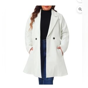 Agnes Orinda Women's Plus Size Coats Long Sleeve Single Breasted Notched Lapel